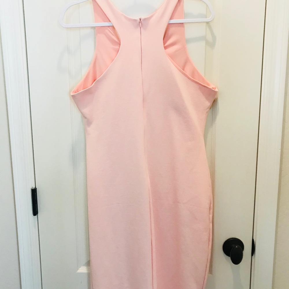 Pink midi bodycon dress